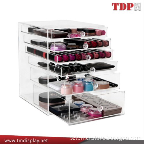 factory wholesale 4 5 6 tier deluxe clear acrylic makeup organizer drawers